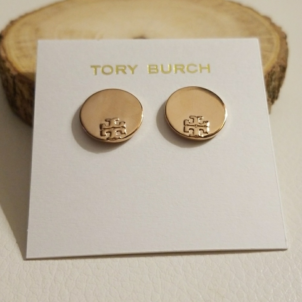 Tory Burch disk rose gold earrings - Picture 2 of 4